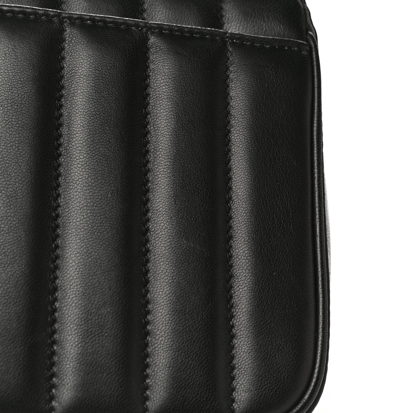 Lambskin Matelasse Monogram Small Vicky Chain Bag Black
