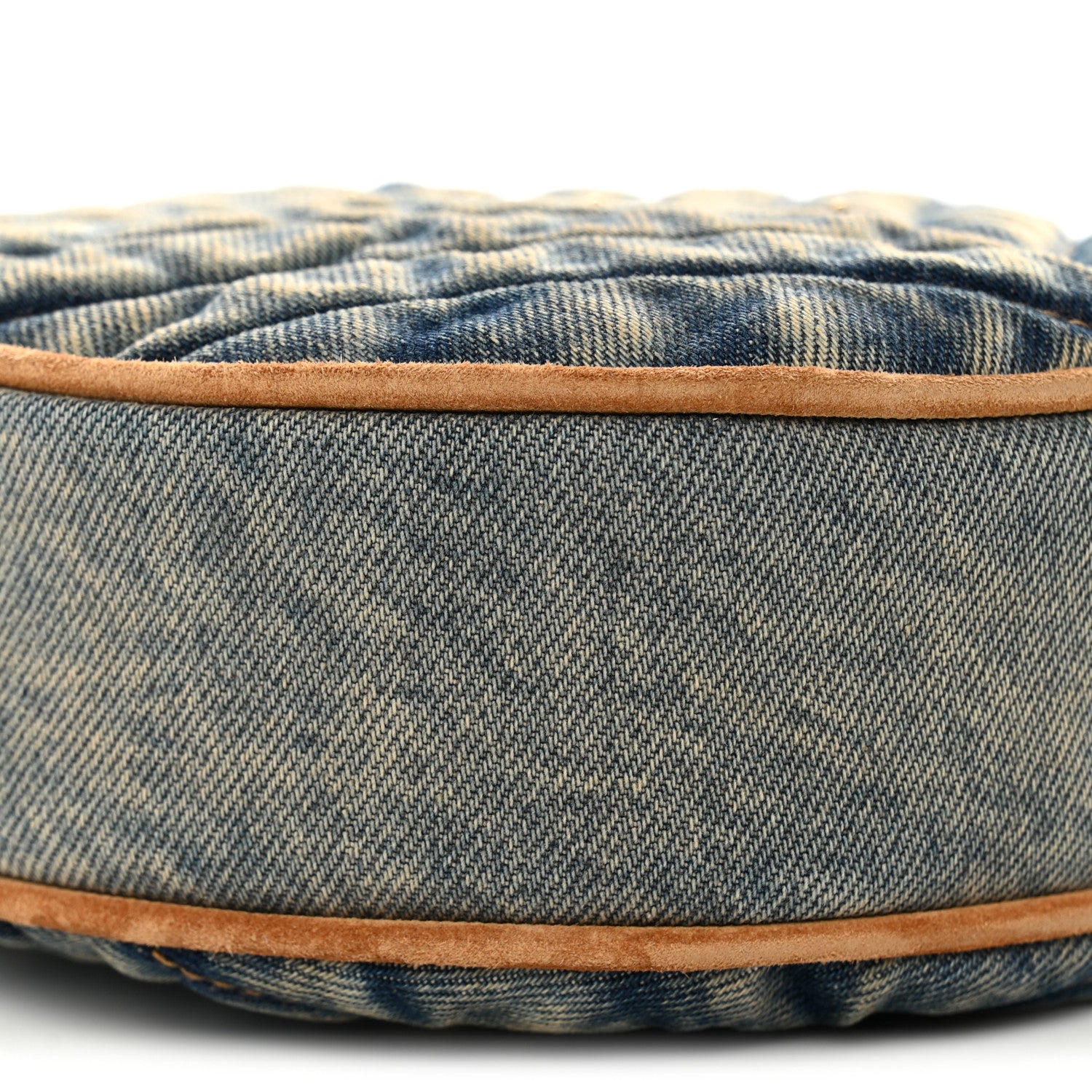 Saint Laurent Denim Quilted Monogram Round Crossbody Bag Rodeo Blue 9 of 10