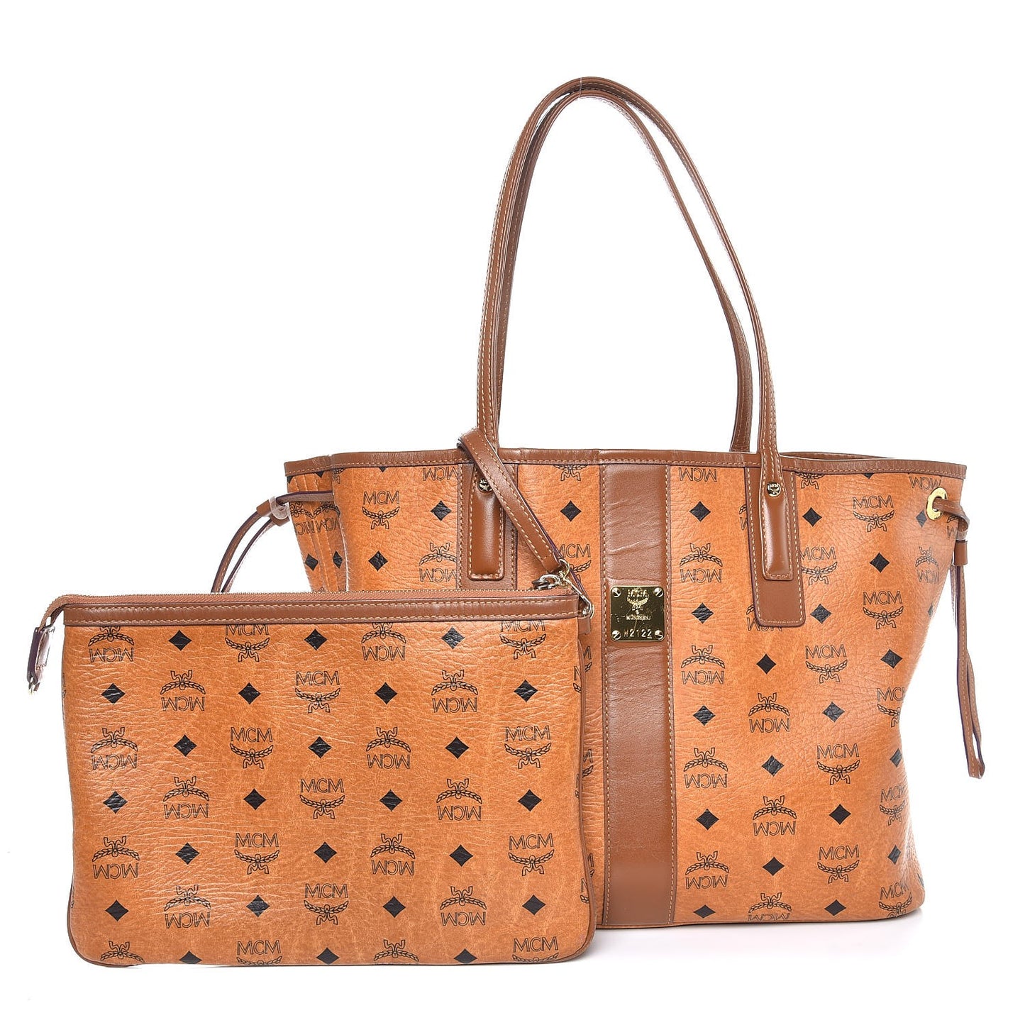 Visetos Medium Liz Reversible Shopper Tote Cognac