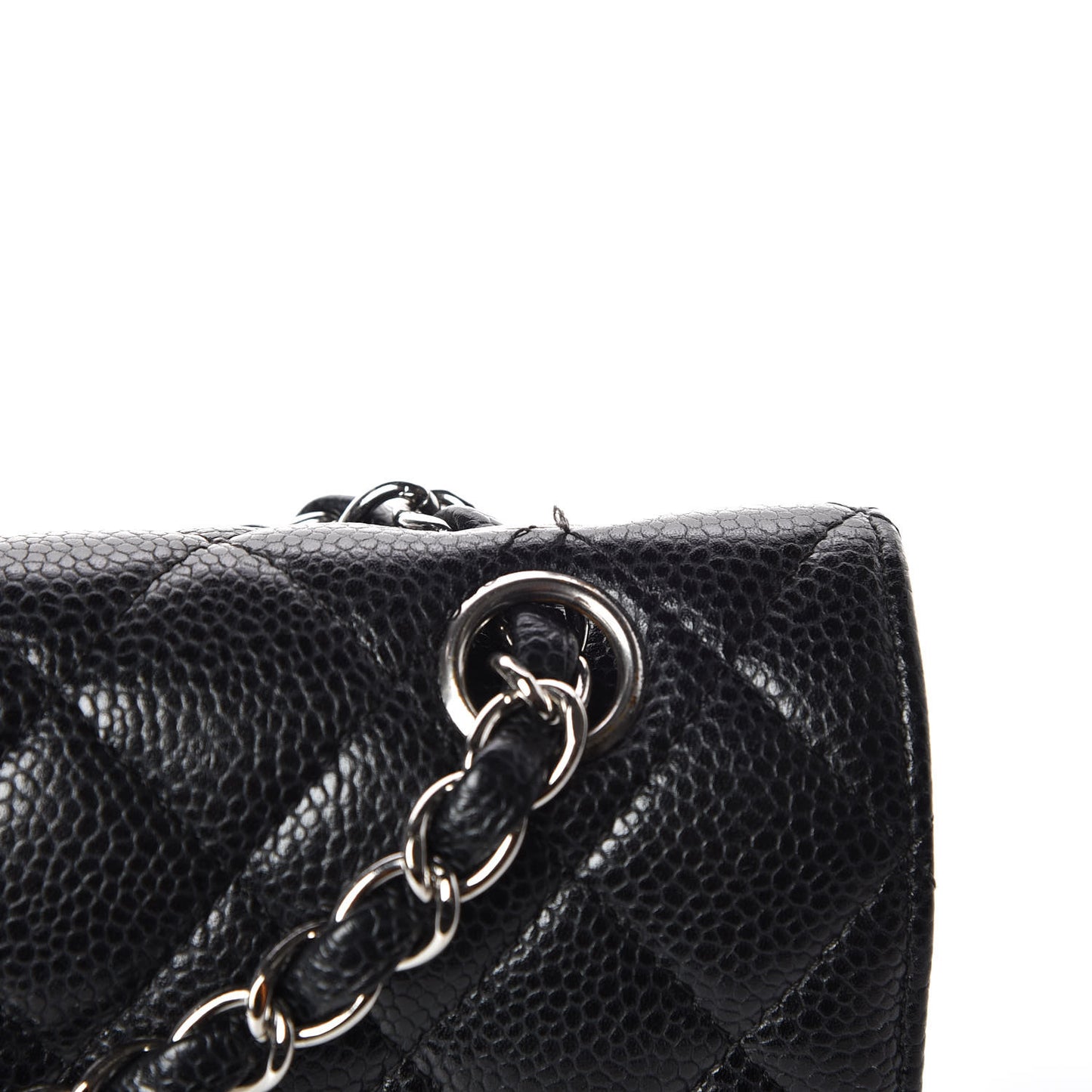 Caviar Quilted Small Double Flap Black