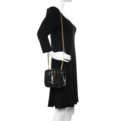 Saint Laurent Patent Calfskin Matelasse Monogram Small Vicky Chain Bag Black 2 of 10