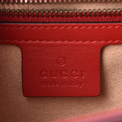 Gucci Calfskin Sylvie Web Queen Margaret Shoulder Bag Blue Agata Hibiscus Red Mystic White 7 of 14