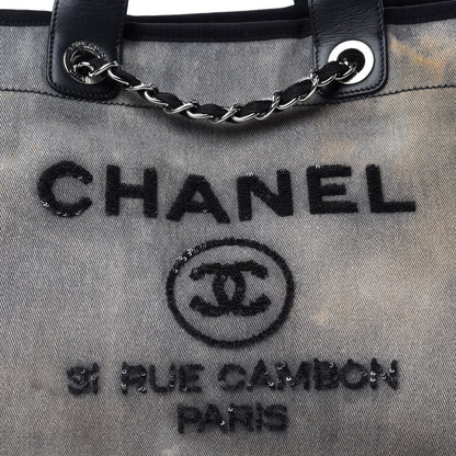 Chanel Canvas Sequin Medium Deauville Tote Charcoal 13 of 13