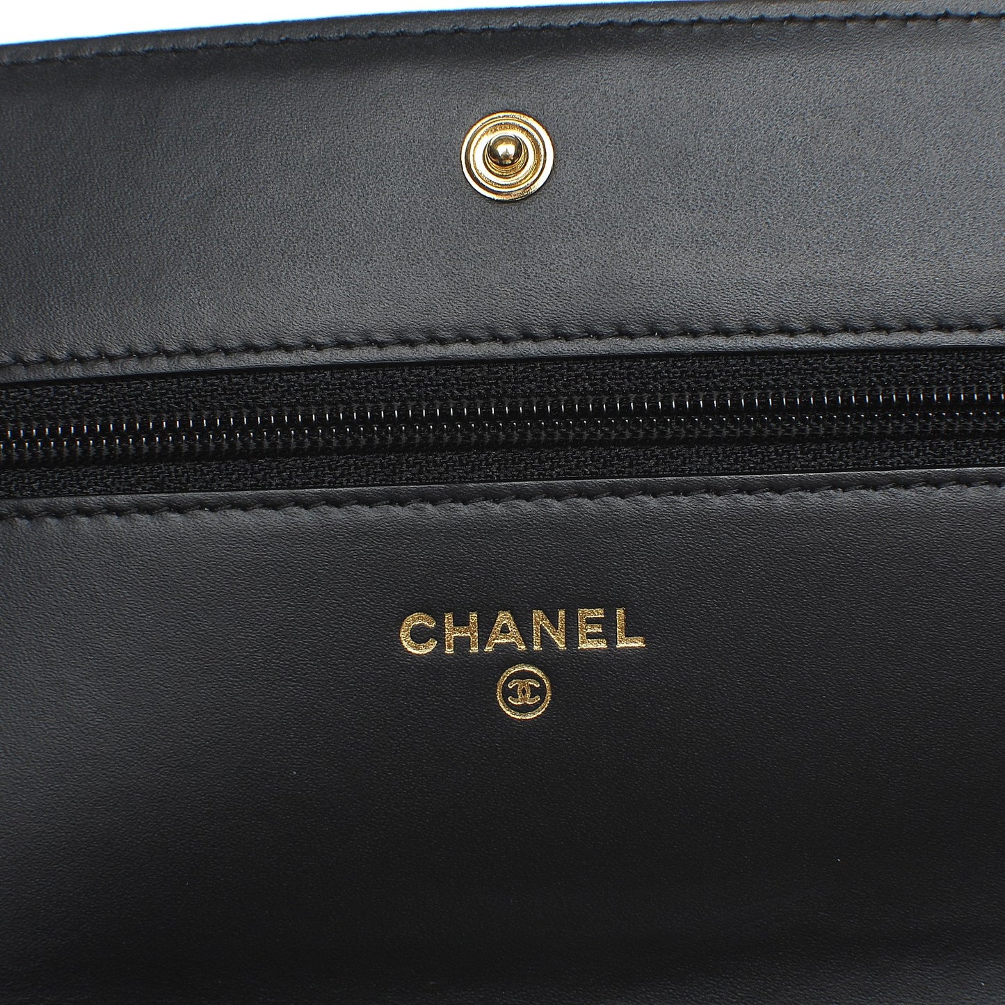 Patent Calfskin Quilted Boy Wallet On Chain WOC Black