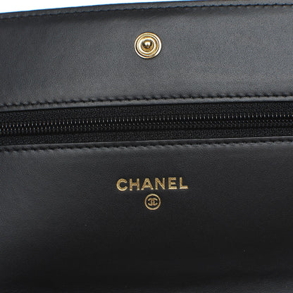 Chanel Patent Calfskin Quilted Boy Wallet On Chain WOC Black 6 of 8