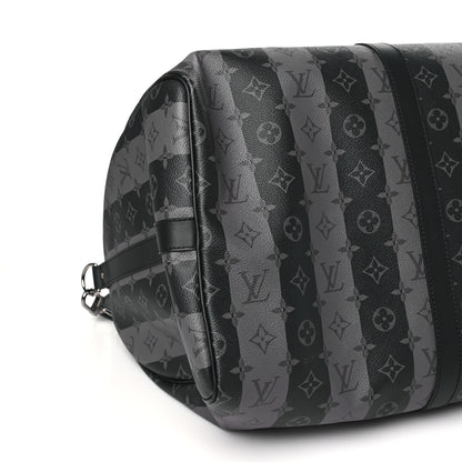 Louis Vuitton X NIGO Monogram Eclipse Stripes LV Keepall Bandouliere 50 7 of 8