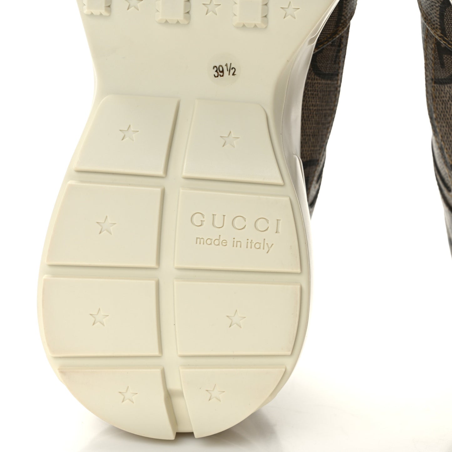 Maxi GG Supreme Monogram Gucci 100 Womens Rhyton Sneakers 39.5 Beige Ebony