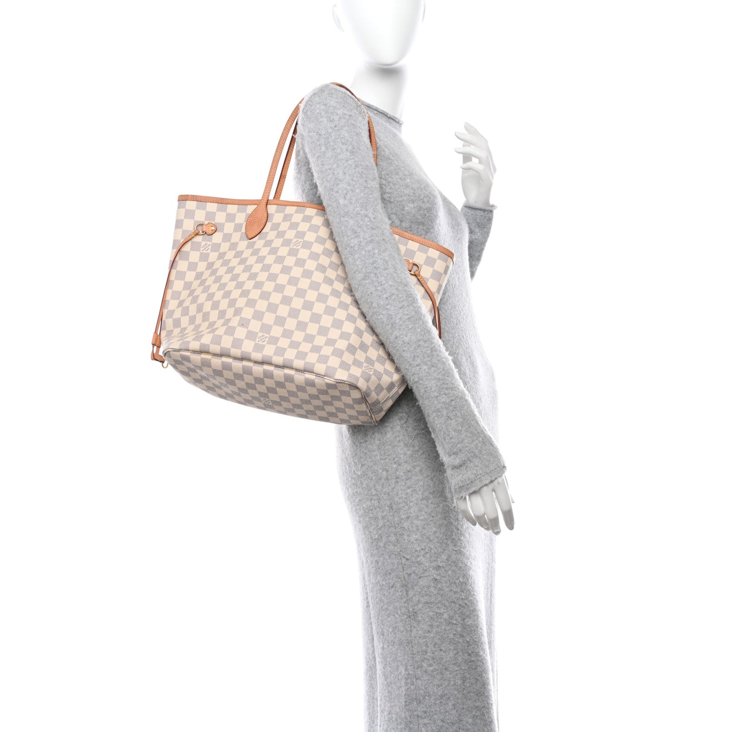LOUIS VUITTON Damier Azur Neo Neverfull MM Rose Ballerine