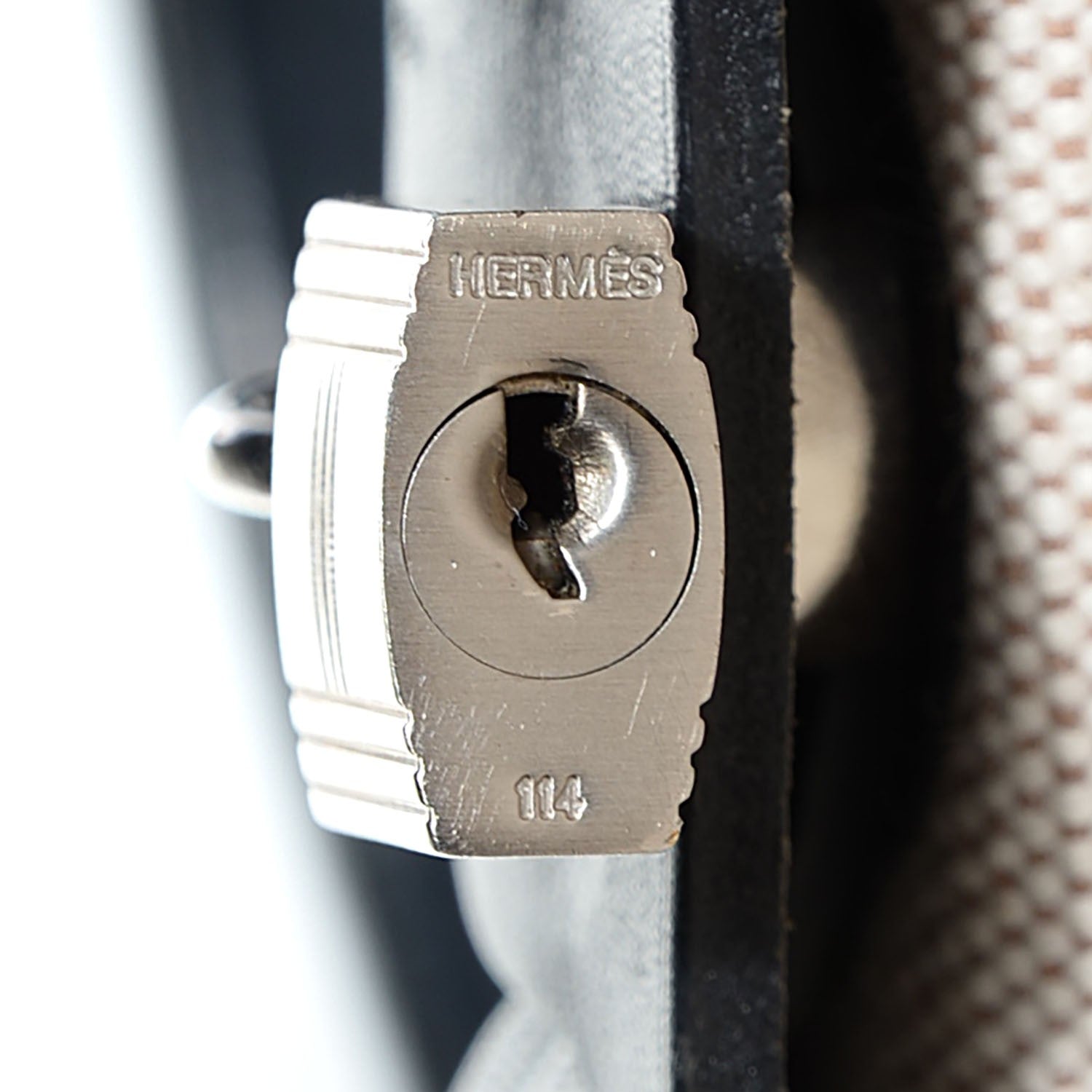 Hermes Vache Calfskin Toile Herbag 30 PM Noir Natural 8 of 14