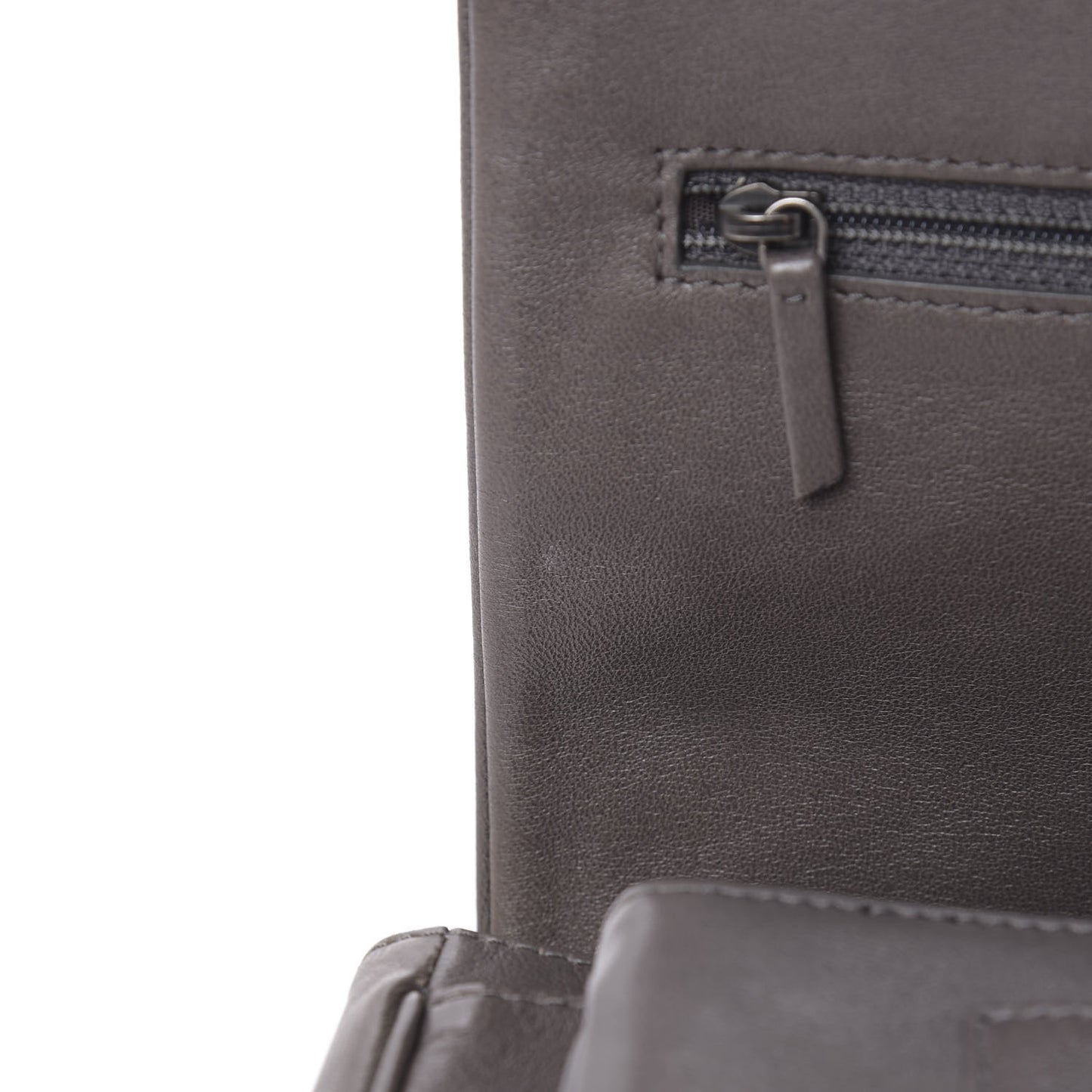 Calfskin Diamond Stitched Flap Grey