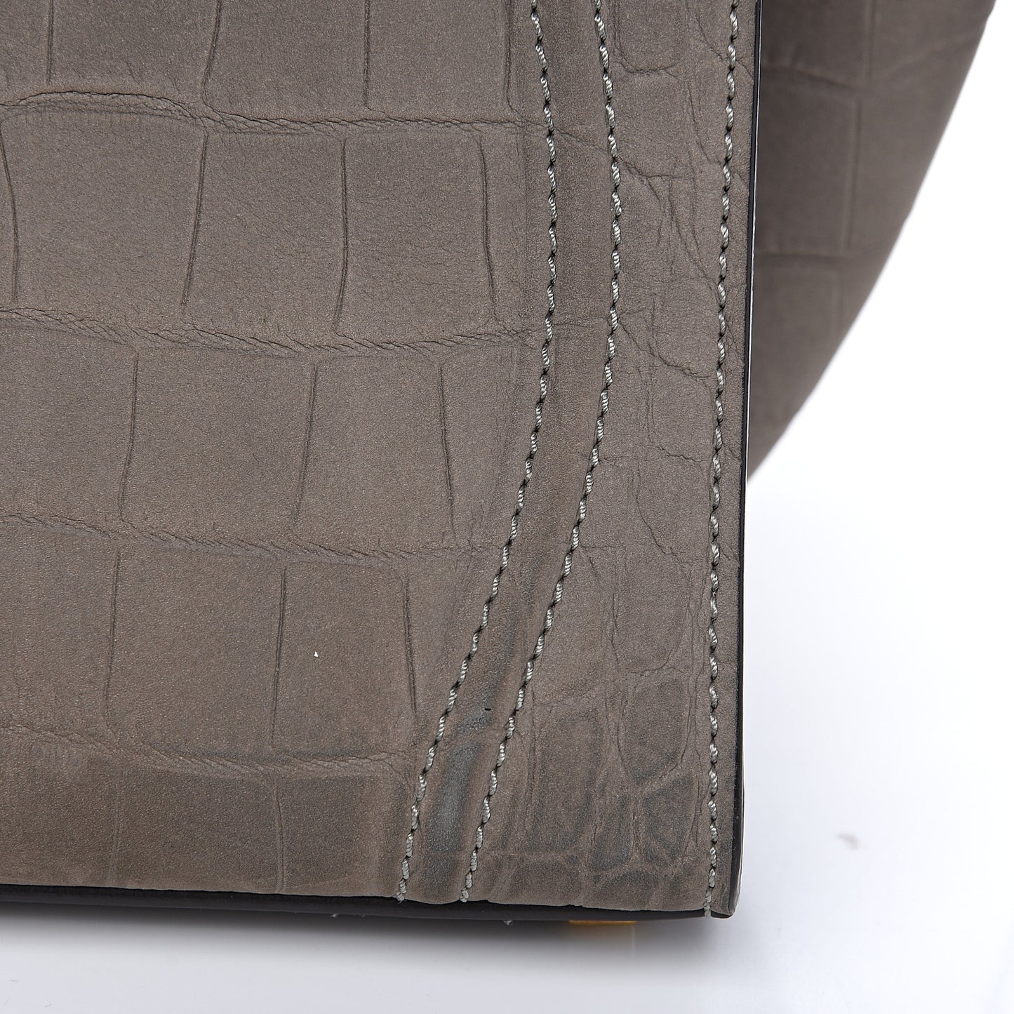Crocodile Embossed Nubuck Medium Phantom Luggage Grey