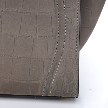 Celine Crocodile Embossed Nubuck Medium Phantom Luggage Grey 12 of 12