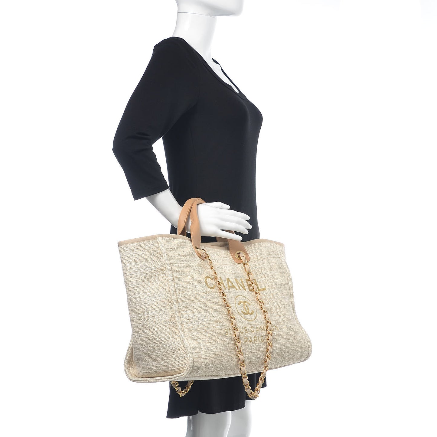 Canvas Large Deauville Tote Light Beige