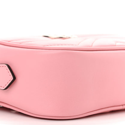 Gucci Calfskin Matelasse Mini GG Marmont Chain Shoulder Bag Wild Rose 9 of 11