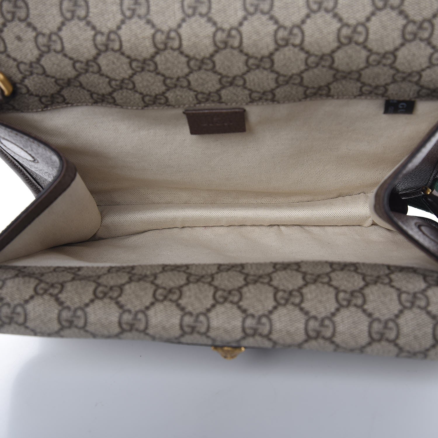 Gucci GG Supreme Monogram Web Neo Vintage Double Flap Messenger Bag Beige New Acero 5 of 9