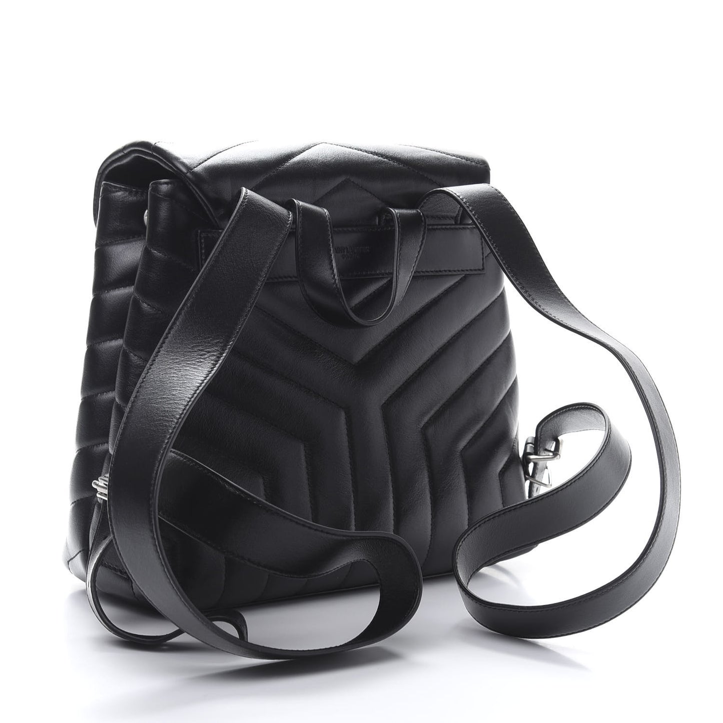 Calfskin Y Quilted Monogram Small Loulou Backpack Black