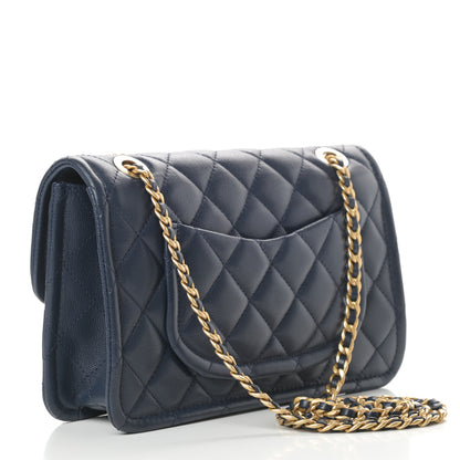 Chanel Caviar Quilted Medium Sweet Classic Flap Navy Blue 3 of 13