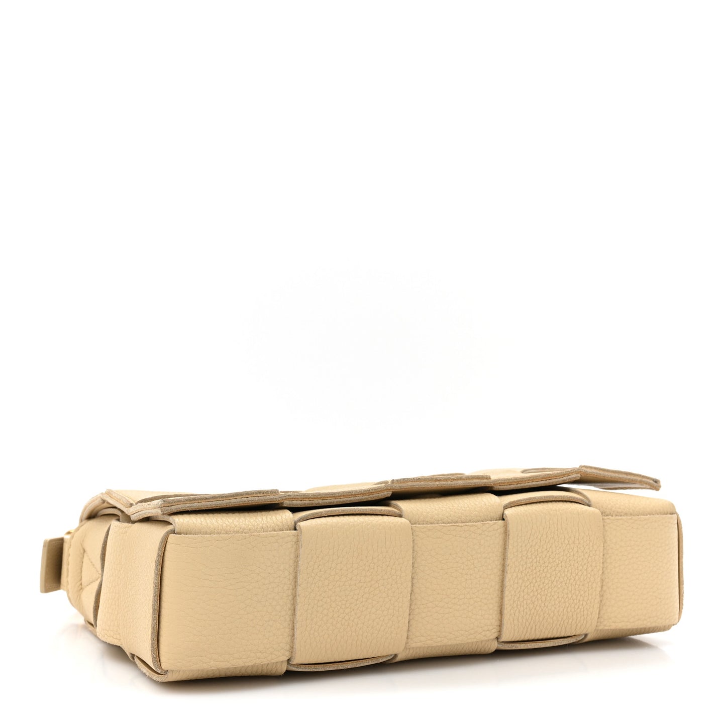 Grained Calfskin Maxi Intrecciato Cassette Crossbody Bag Porridge