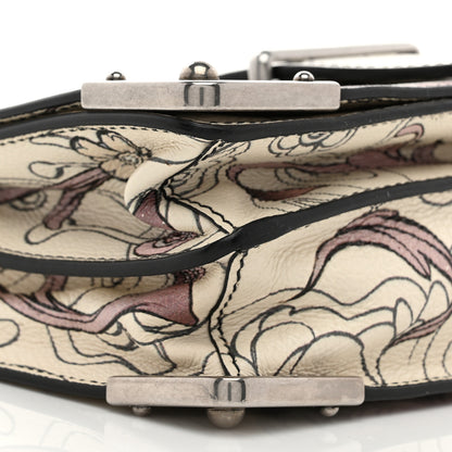 Prada X JAMES JEAN Glace Calfskin Rabbit Print Cahier Bag Opaline 9 of 12