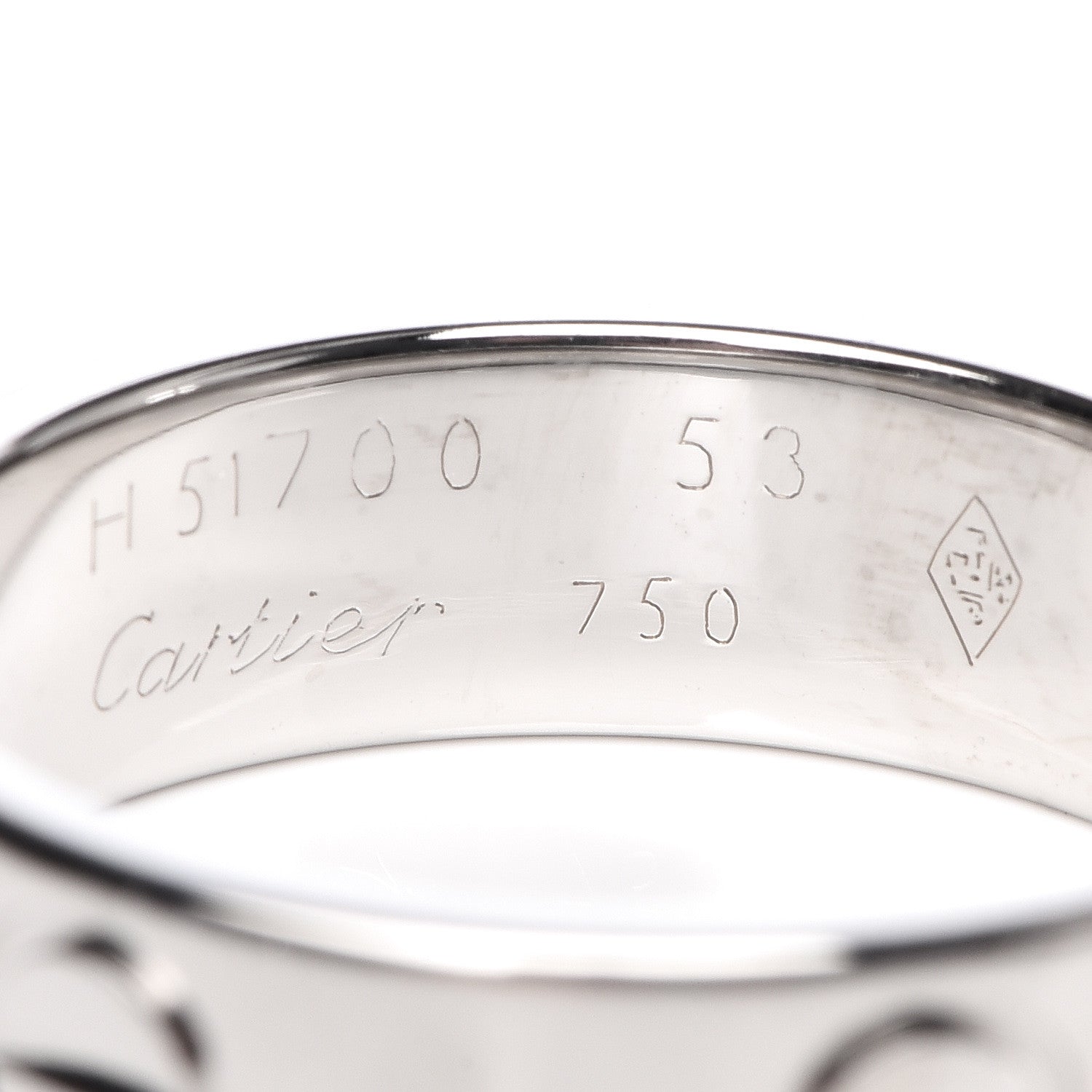 Cartier 18K White Gold 5.5mm LOVE Ring 53 6.25 4 of 4