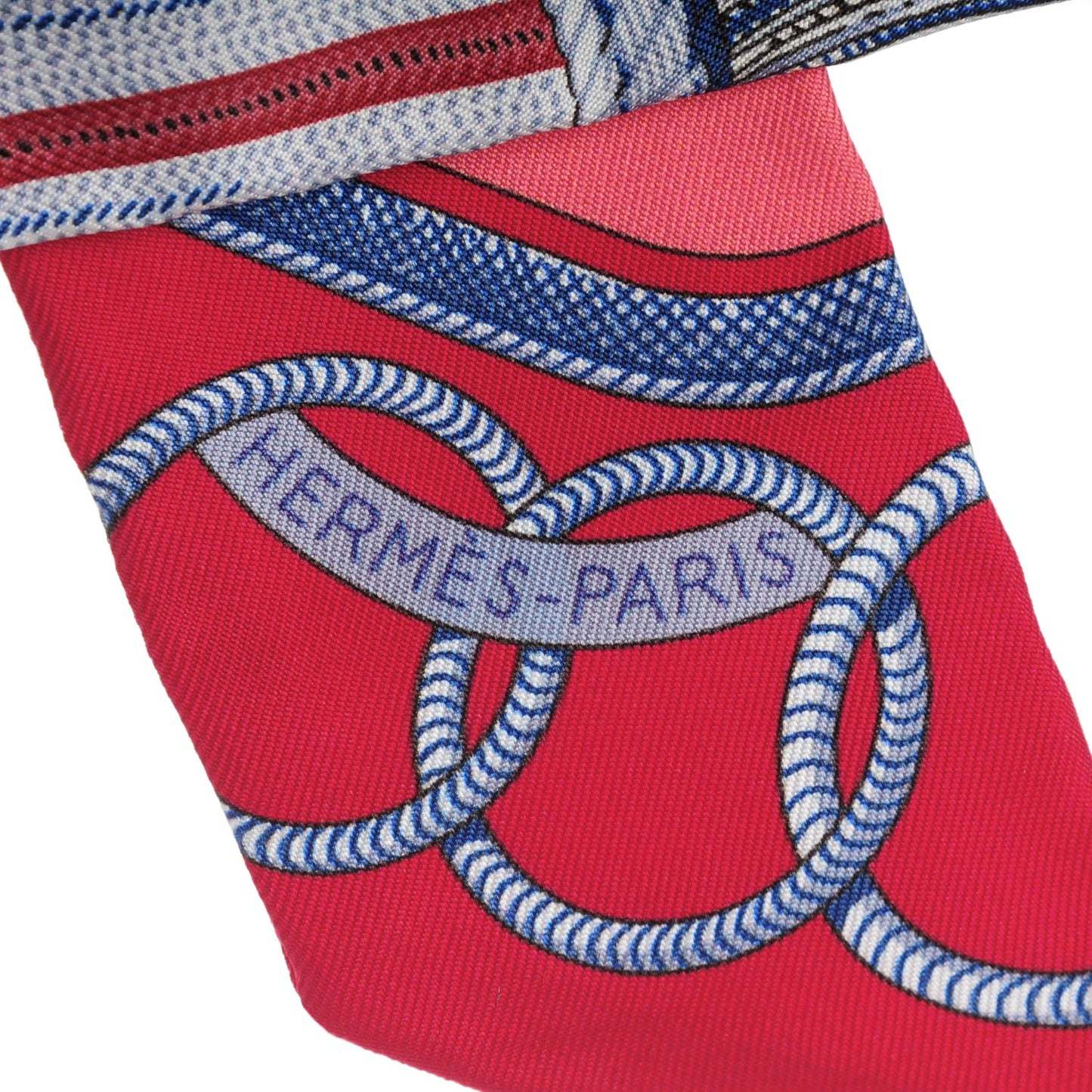 Silk Epaulettes Twilly Rose Poudre Rouge Bleu