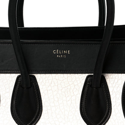 Celine Shrunken Lambskin Micro Bi-Color Luggage Black White 7 of 9