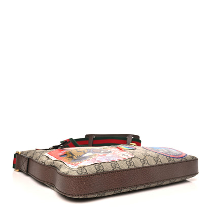 Gucci Soft GG Supreme Monogram Courrier Web Medium Flat Messenger Bag Beige New Acero Multicolor 4 of 10