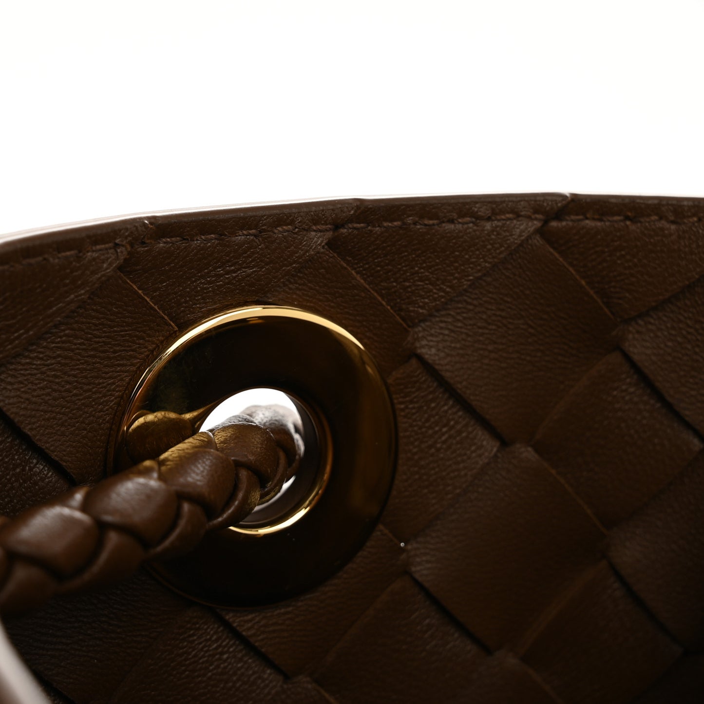 Nappa Intrecciato Small Andiamo Shoulder Bag Cognac