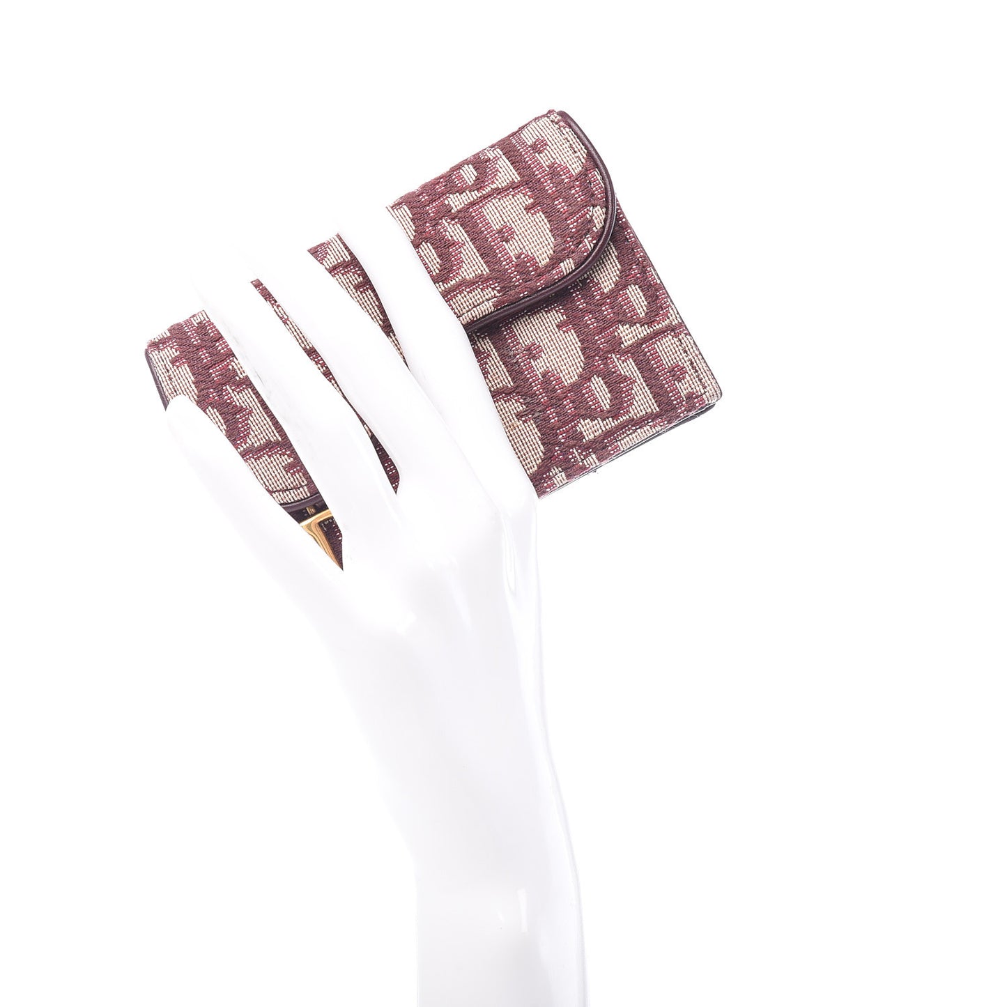 Oblique Saddle Card Holder Bordeaux