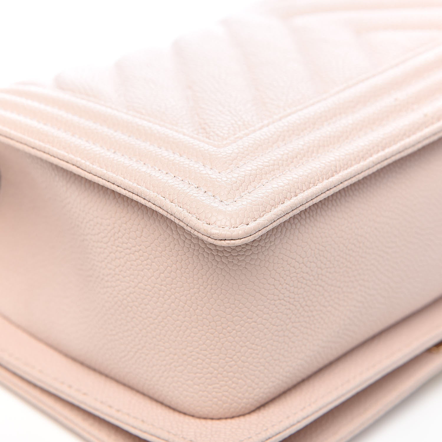 Chanel Caviar Chevron Quilted Medium Boy Flap Nude 13 of 15