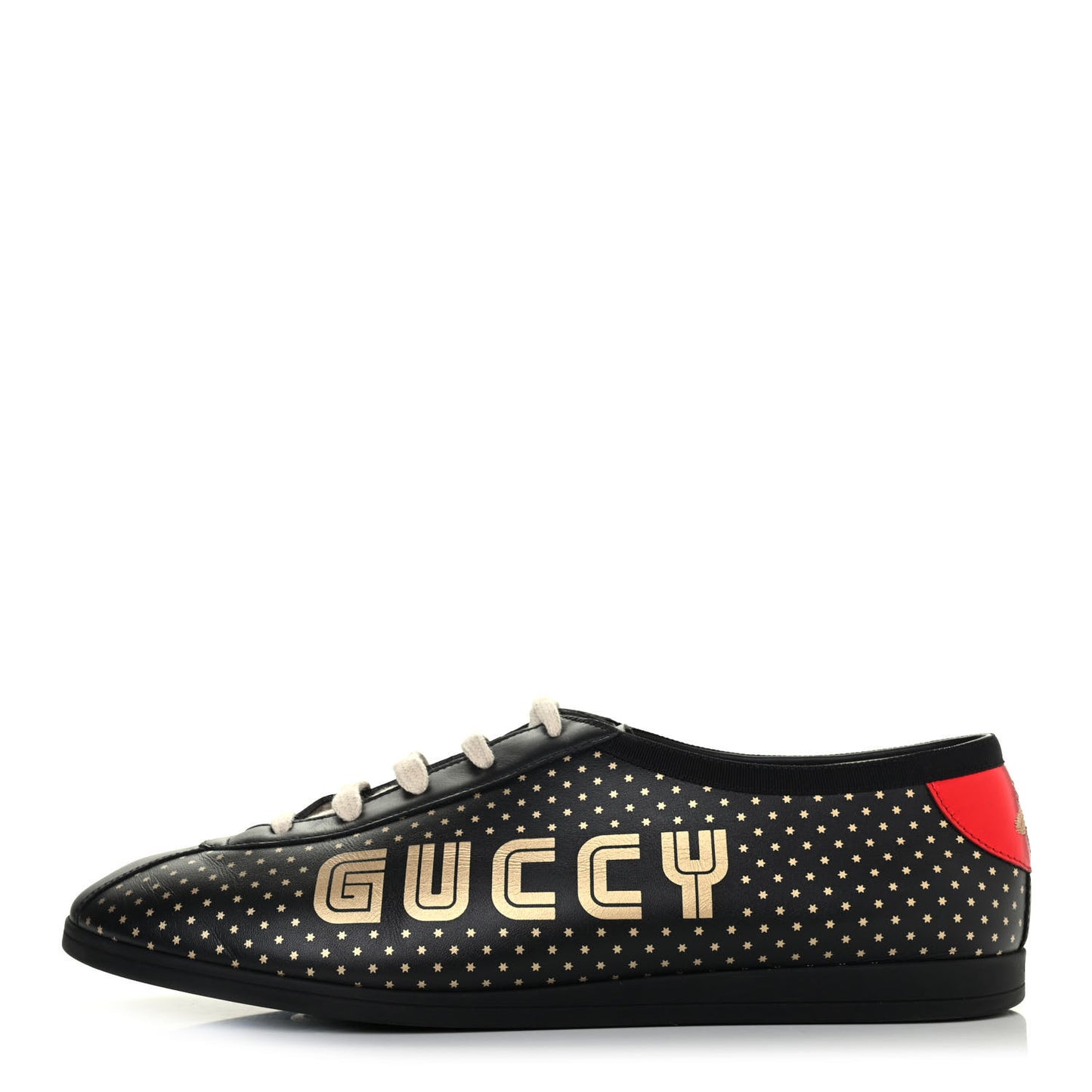 X SEGA Calfskin GUCCY Stars Mens Falacer Sneakers 12 Black