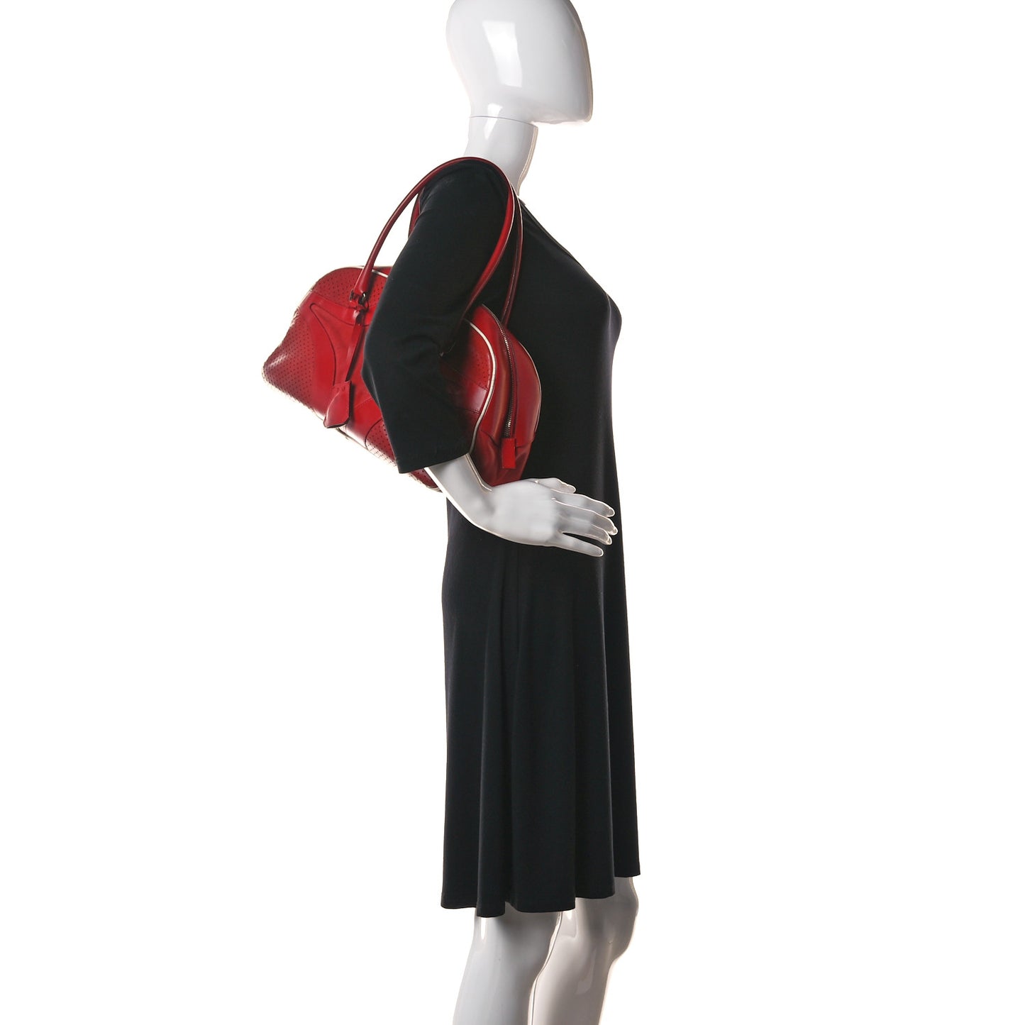 Vitello Drive Perforated Bowling Bag Fuoco