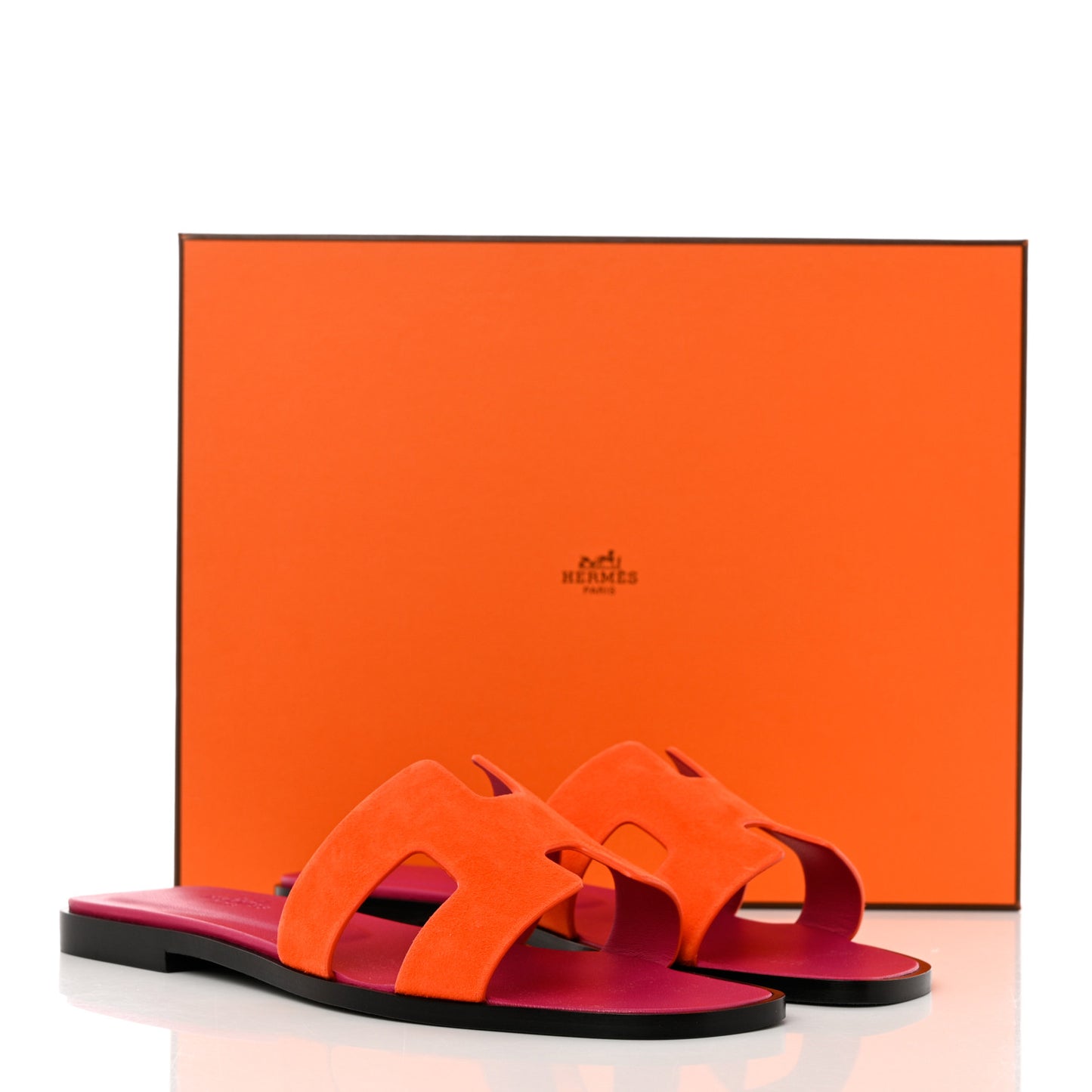 Suede Goatskin Oran Sandals 37 Orange Synthetique