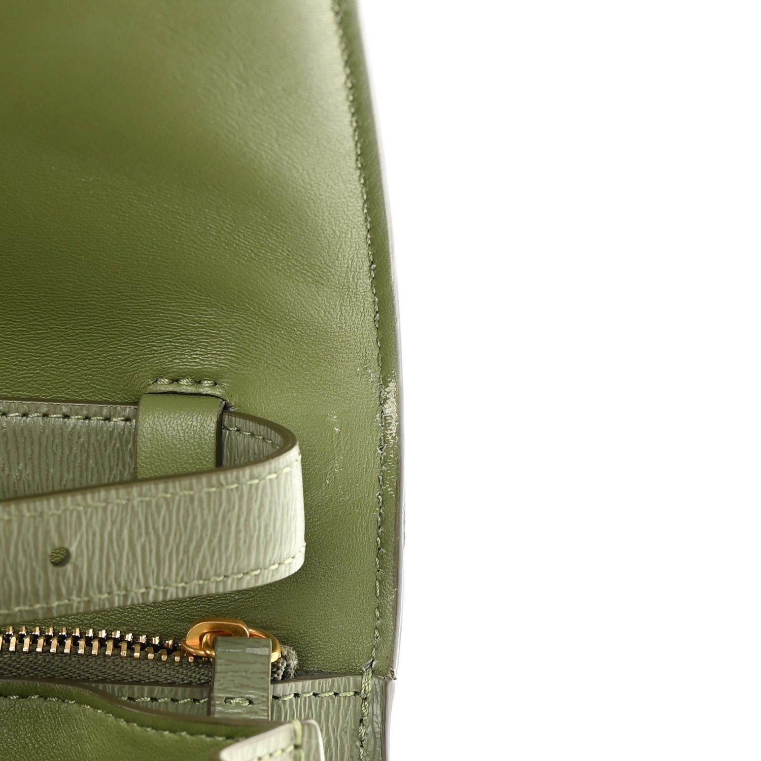 Celine Liege Calfskin Medium Classic Box Flap Bag Army Green 13 of 15