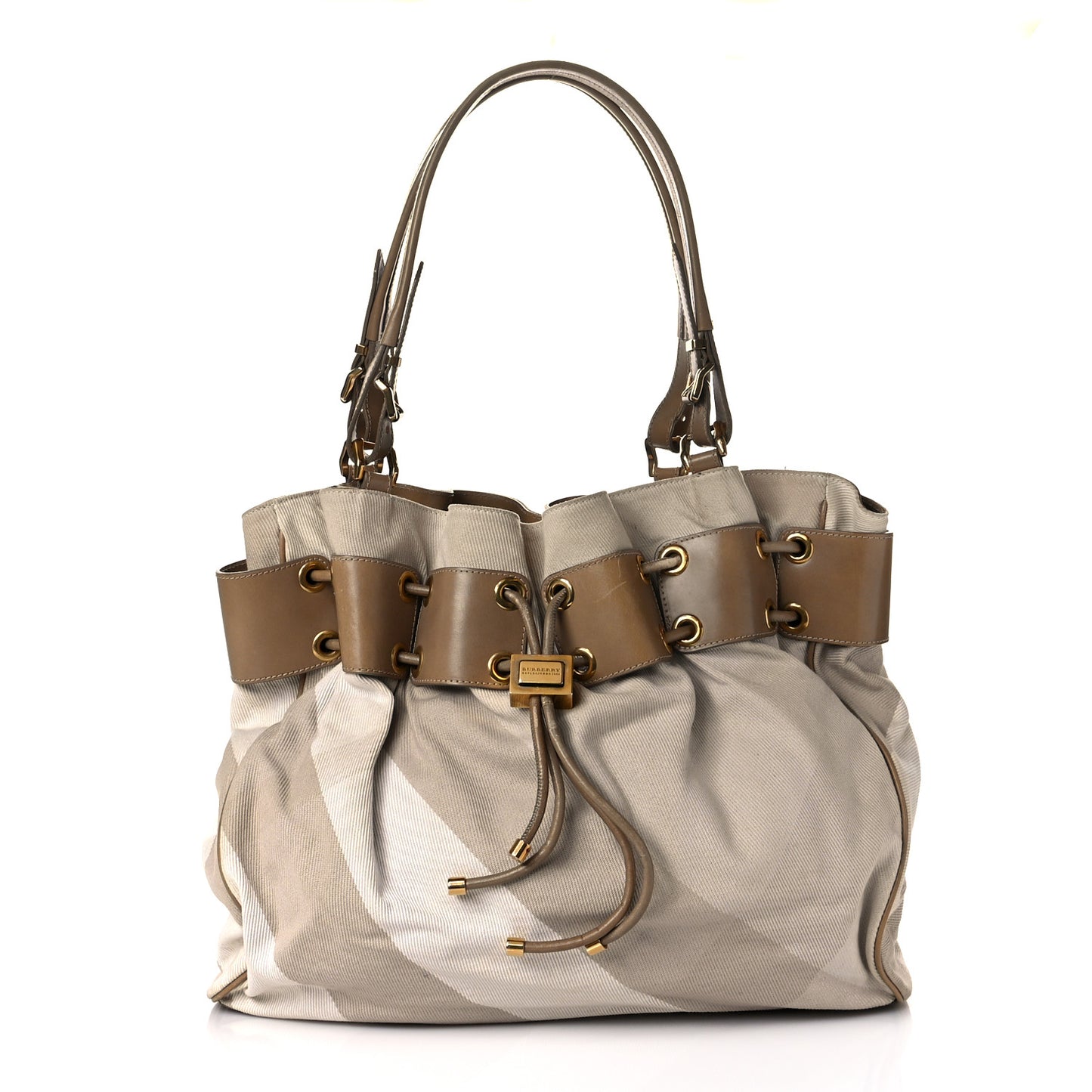 Canvas Mega Nova Check Large Warrior Tote Beige