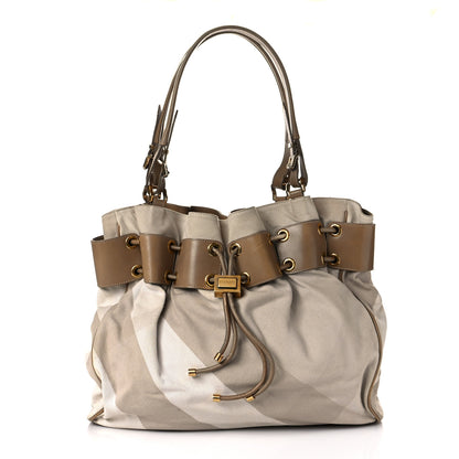 Burberry Canvas Mega Nova Check Large Warrior Tote Beige 1 of 15