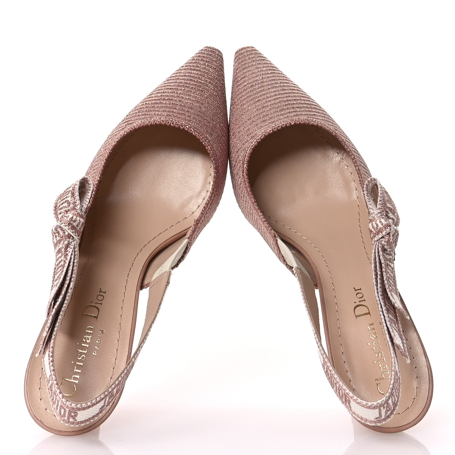 Christian Dior Laminated Cotton Ribbon Embroidered J'Adior Slingback 65mm Pumps 36 Rose Des Vents 2 of 10