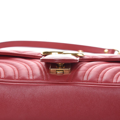 Gucci Calfskin Matelasse Small GG Marmont Shoulder Bag Hibiscus Red 16 of 19