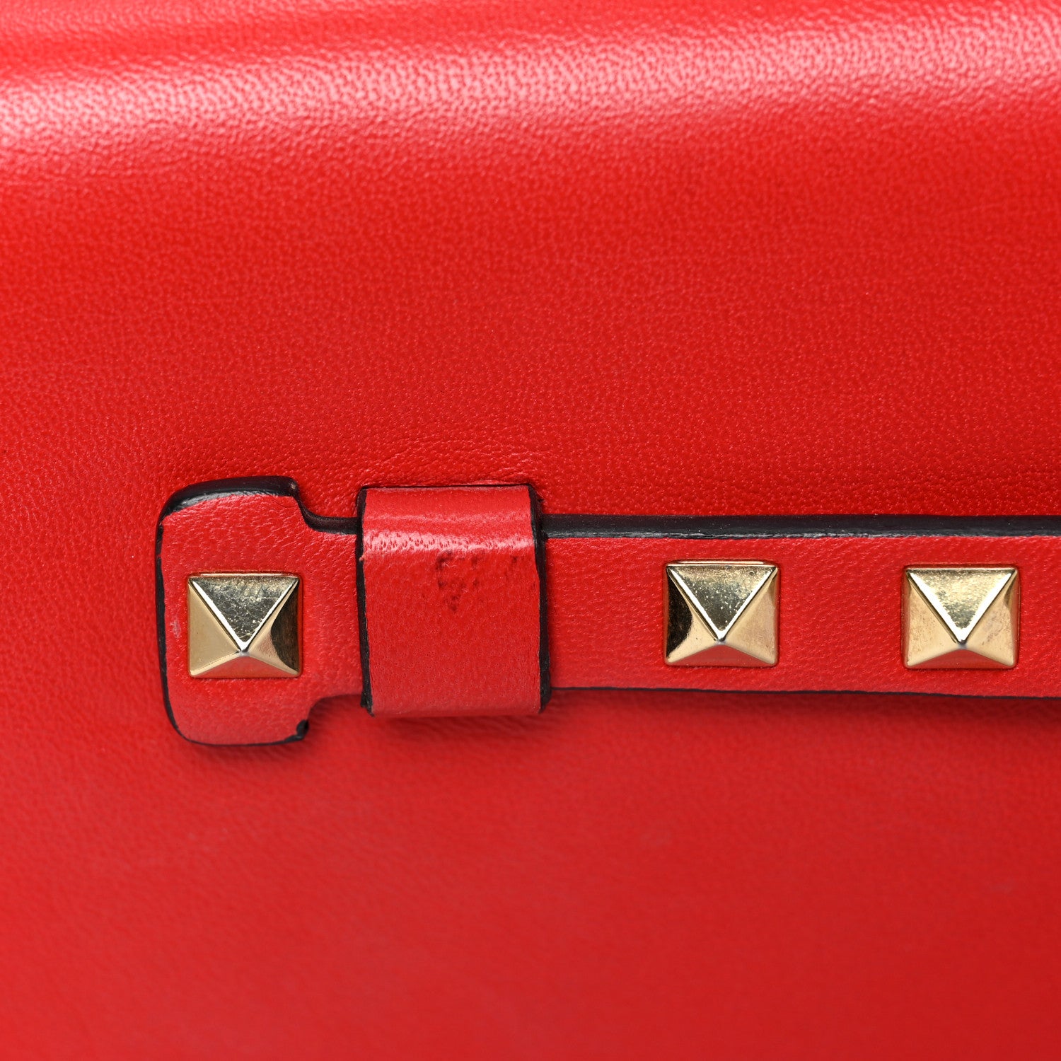 Valentino Garavani Nappa Rockstud Wristlet Clutch Deep Orange 8 of 10