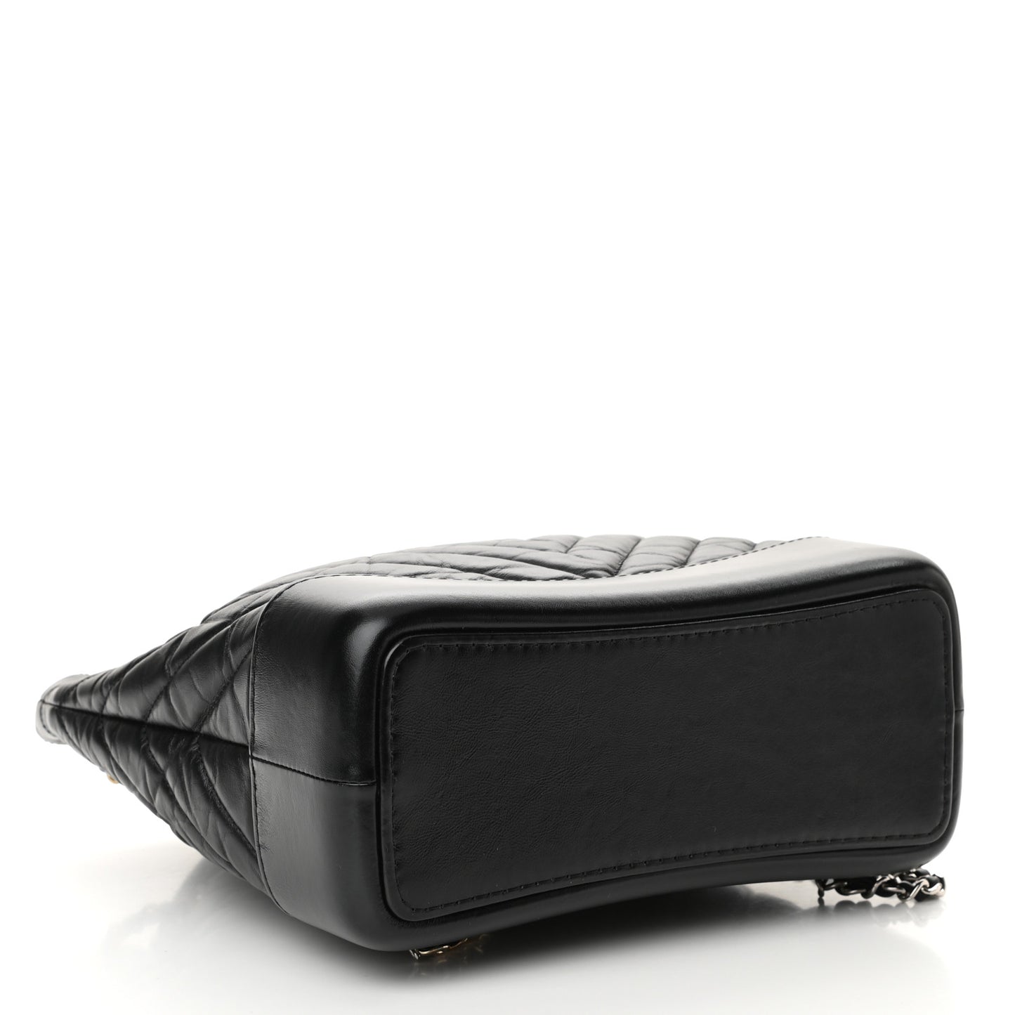 Aged Calfskin Chevron Quilted Small Gabrielle Backpack Black