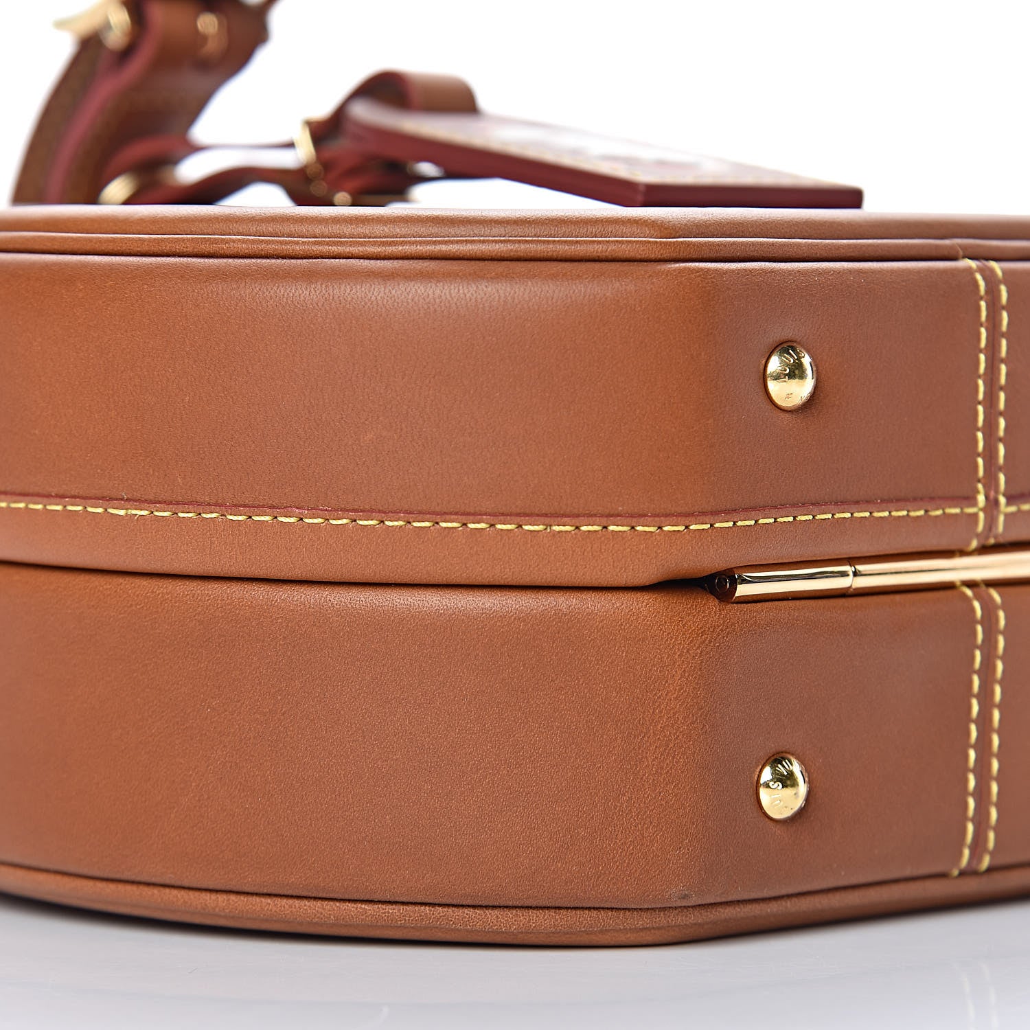 Louis Vuitton Calfskin Catogram Petite Boite Chapeau Tan 7 of 11