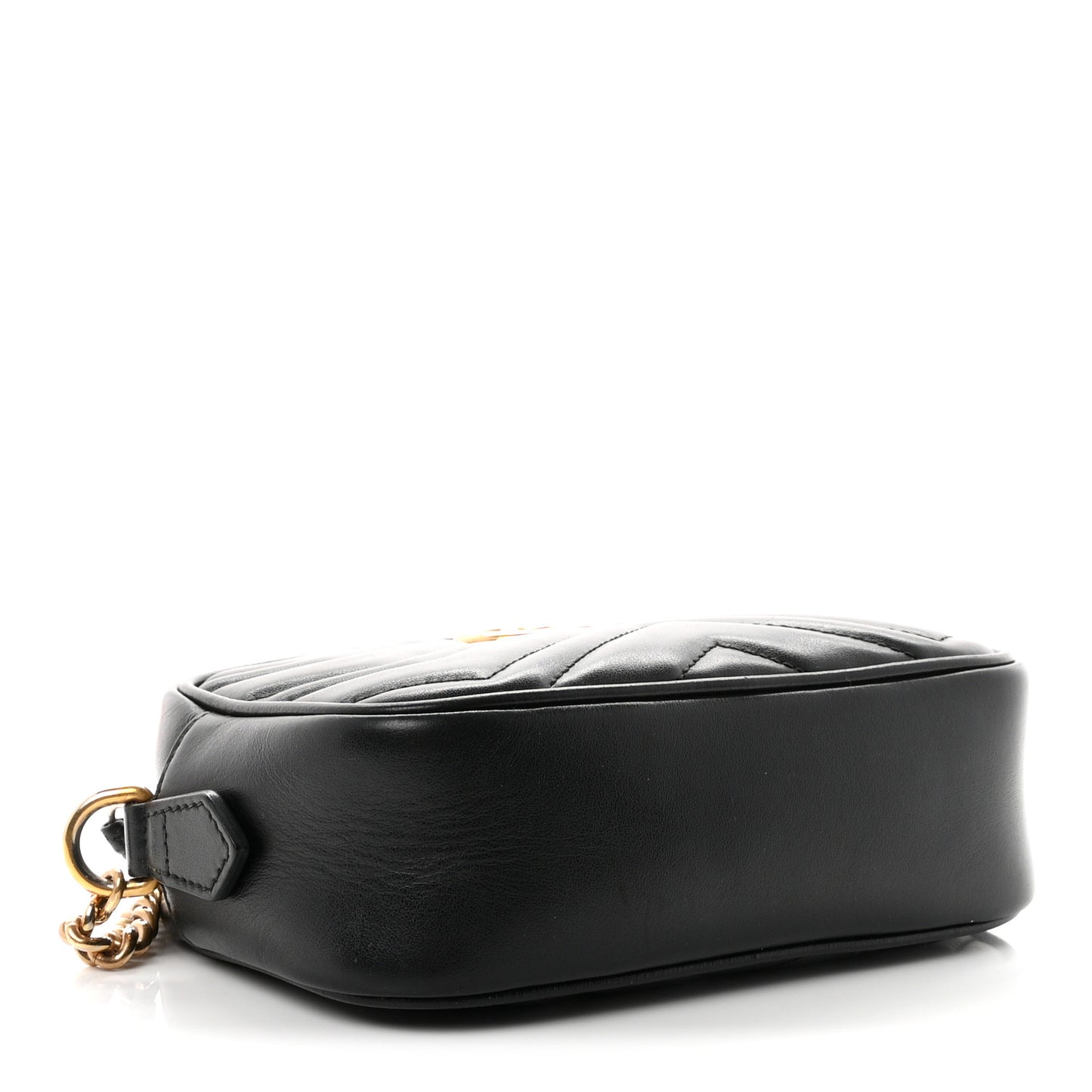 Calfskin Matelasse Mini GG Marmont Chain Shoulder Bag Black