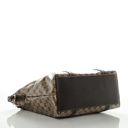 Gucci Crystal Monogram Large GG Charm Dome Satchel Dark Brown 4 of 7