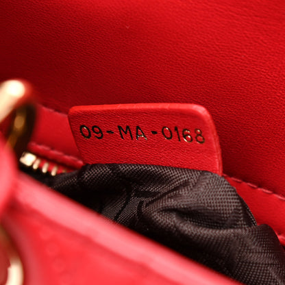 Christian Dior Lambskin Cannage Small My Lady Dior Red 7 of 11