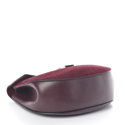 Chloe Suede Smooth Calfskin Drew Shoulder Bag Dark Purple 4 of 9