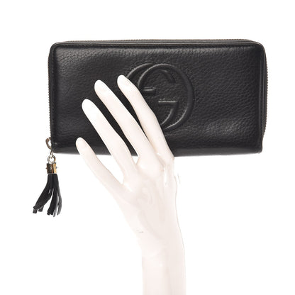 Gucci Pebbled Calfskin Soho Zip Around Wallet Black 2 of 10