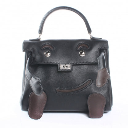 Hermes Swift Quelle Idole Kelly Doll Handbag Noir and Havane RARE 3 of 9
