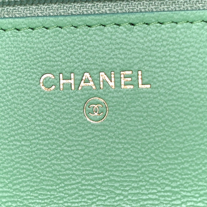 Chanel Lambskin Quilted Chanel 19 Wallet On Chain WOC Green 6 of 12