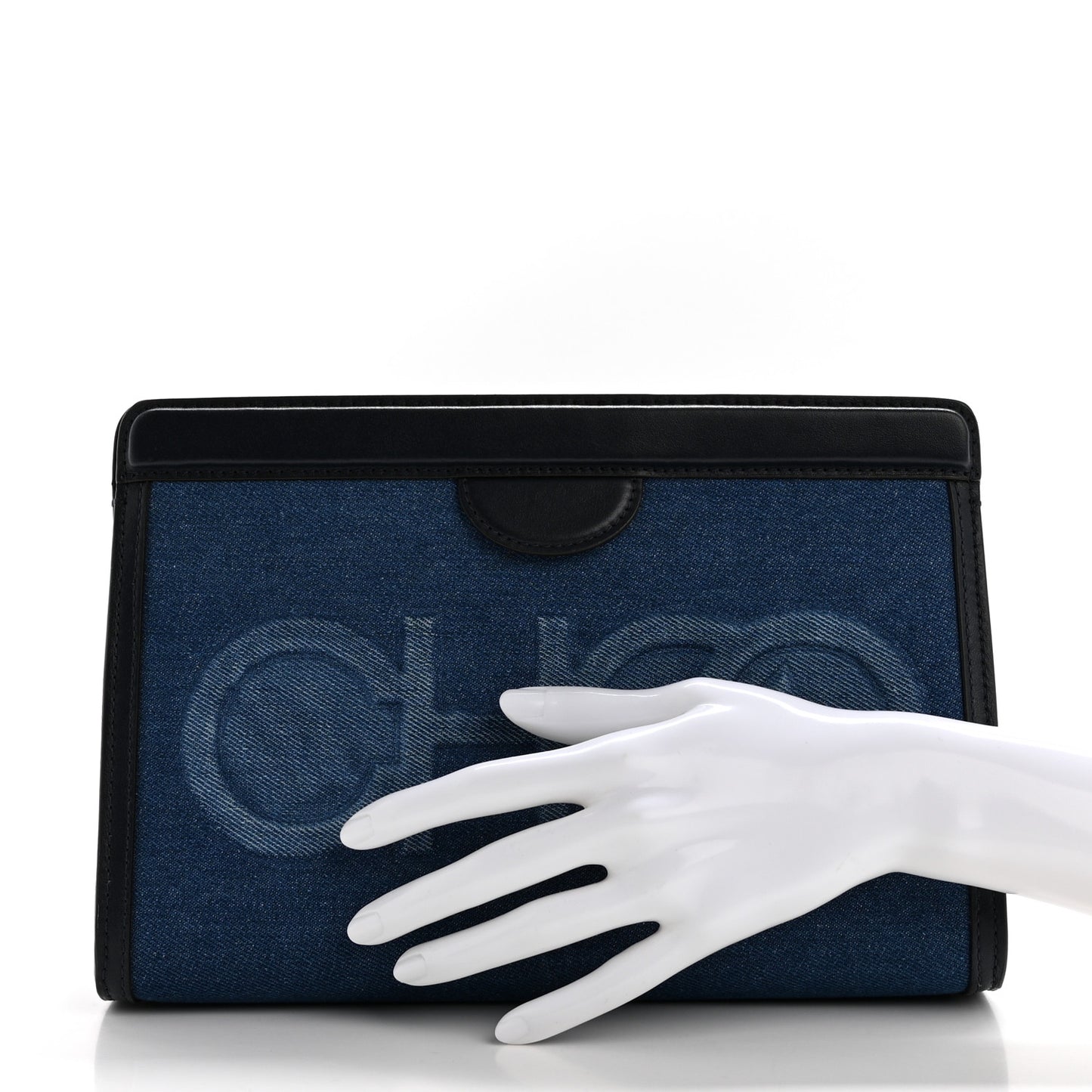 Denim Choo Pouch Clutch Blue