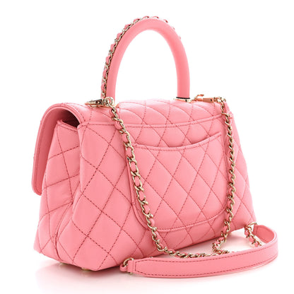 Chanel Caviar Quilted Mini Coco Chain Handle Flap Pink 3 of 11